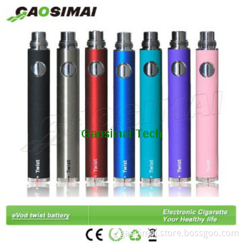 Variable voltage Ecig evod vv battery ego evod twist battery